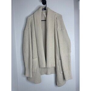 POL Chunky Knit Cardigan Medium Cream Oversized Boho Cozy Cottagecore Minimalist